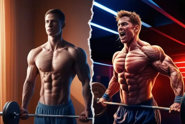 Creatina personificada orientando um atleta sobre a ingestão adequada e a hidratação.